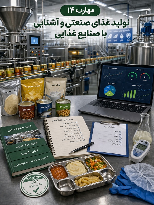 مهارت 14 : تولید غذای صنعتی و آشنایی با صنایع غذایی