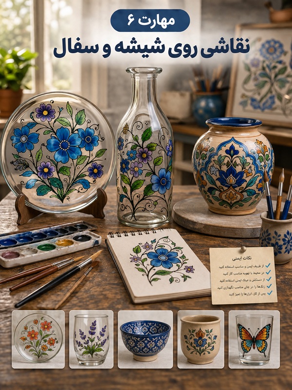 مهارت 6 : نقاشی روی شیشه و سفال