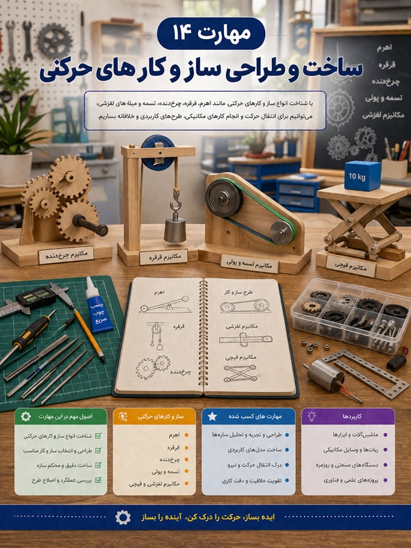 مهارت 14 : ساخت و طراحی ساز و کار حرکتی