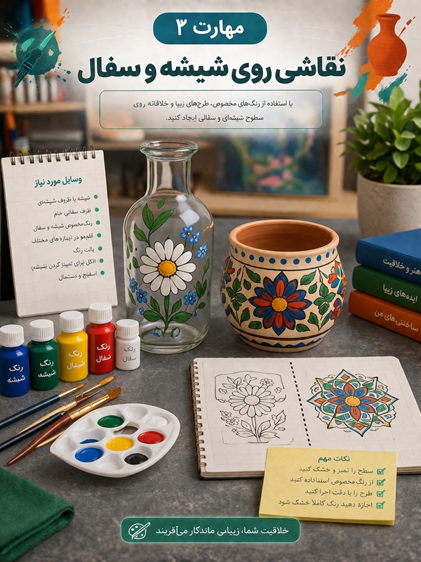 مهارت 2 : نقاشی روی شیشه و سفال
