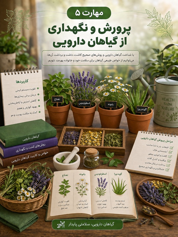 مهارت  5 : پرورش و نگهداری از گیاهان دارویی